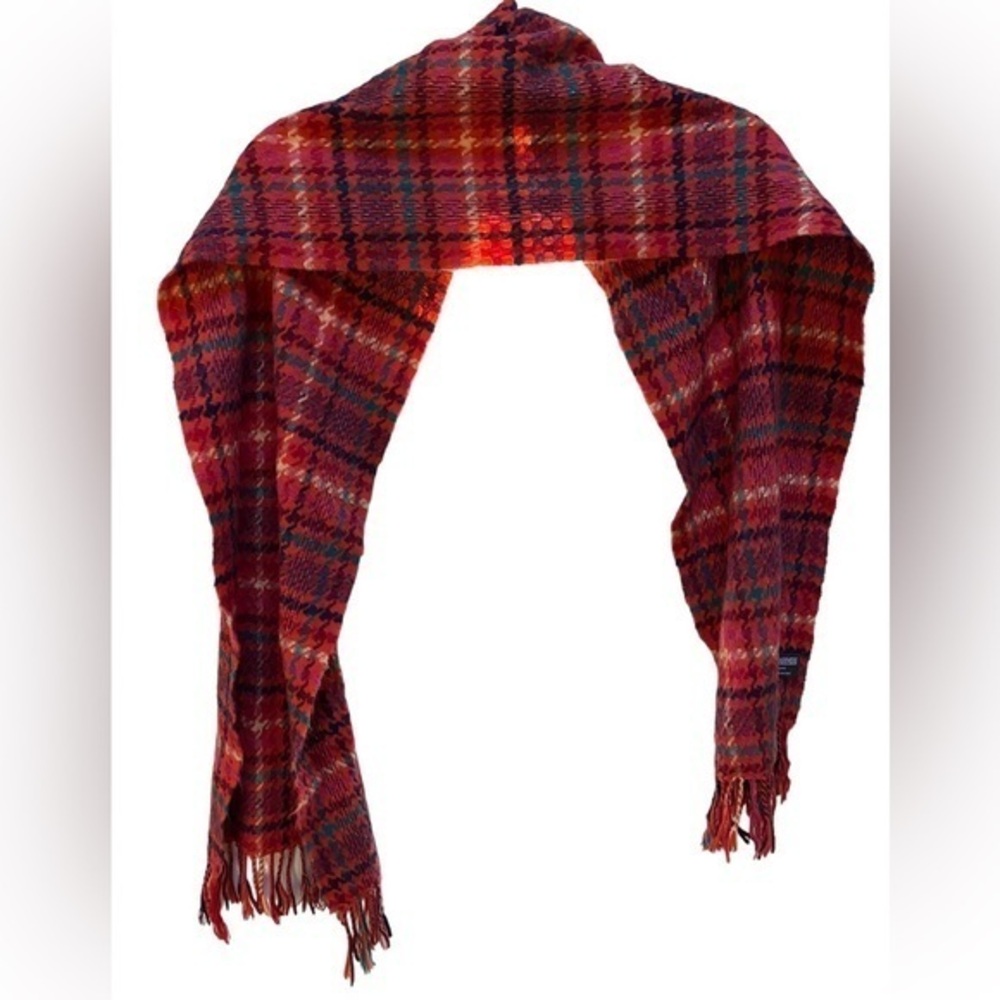 Women’s 88 cashmere made in Scotland super soft peach teal pink winter scarf